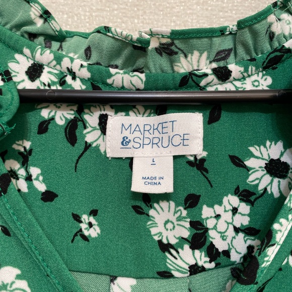 Market & Spruce Green Floral Midi Dress - Picture 2 of 5